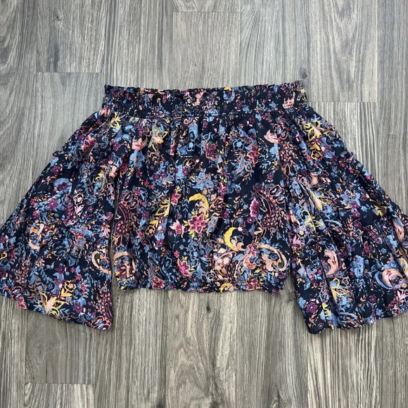 Free People Free Spirit Off The Shoulder Top Size Small Floral Bell Sleeve - Picture 1 of 7